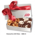 The Executive Chocolate Covered Pretzel & Mixed Nut Box - Burgundy